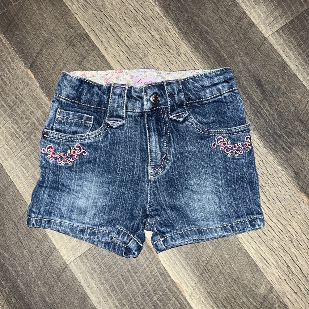 Y2K Levi's for Girls Embroidered Patchwork Carpenter Denim Jean‎ Shorts 3T